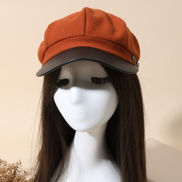 

Color Block Baker Boy Cap, Orange