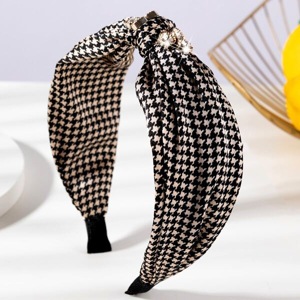 

Houndstooth Print Wide Headband, Multicolor