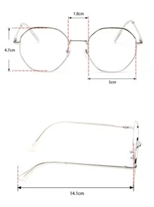 女士圆框时尚设计眼镜 - 銀色 - 查看 4