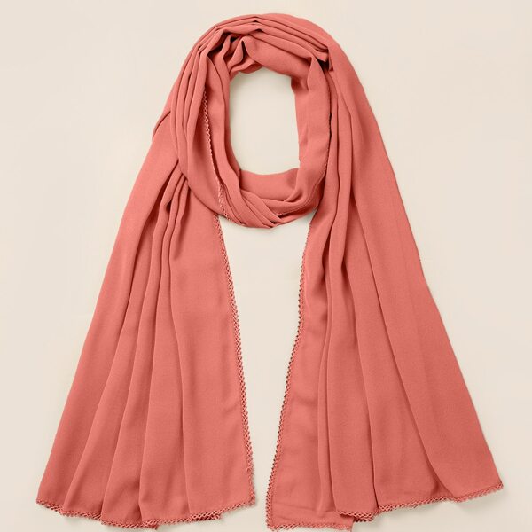 

Simple Solid Scarf, Coral orange