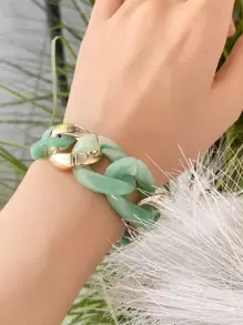 Chunky Chain Bracelet - màu xanh lá - Xem 1