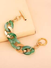 Chunky Chain Bracelet - màu xanh lá - Xem 2