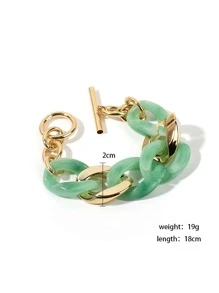 Chunky Chain Bracelet - màu xanh lá - Xem 3