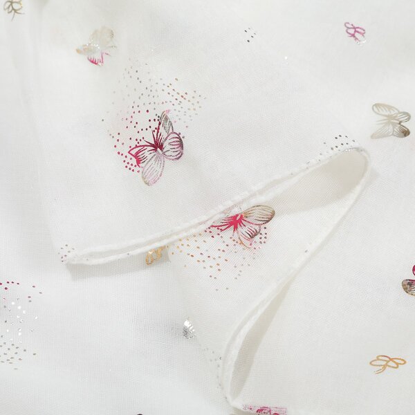 

Butterfly Print Scarf, White