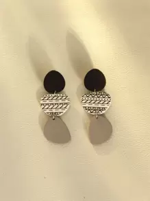 Geometric Drop Earrings - Multicolor - View 1