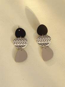 Geometric Drop Earrings - Multicolor - View 2