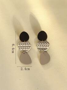 Geometric Drop Earrings - Multicolor - View 4