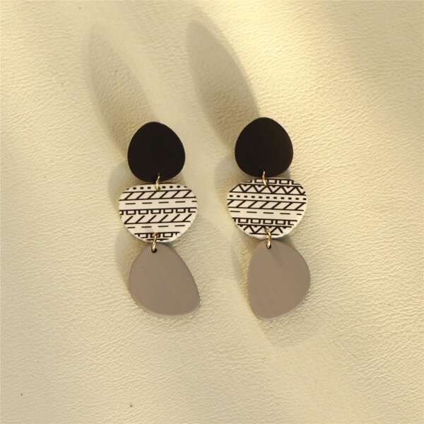 

Geometric Drop Earrings, Multicolor