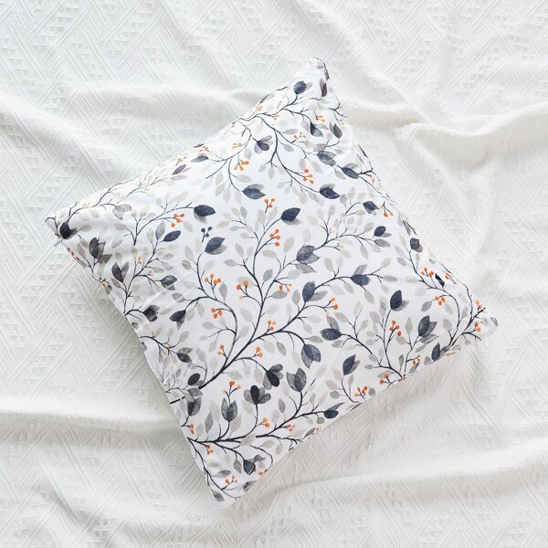 

Leaf Print Cushion Cover Without Filler, Multicolor
