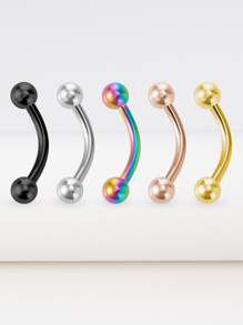 5pcs/set Eyebrow Piercing Ring Stainless Steel Fashion Punk Perfect Piercing For Women & Men Body Jewelry Gift - Multicolor - View 1