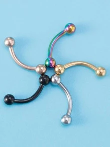 5pcs/set Eyebrow Piercing Ring Stainless Steel Fashion Punk Perfect Piercing For Women & Men Body Jewelry Gift - Multicolor - View 3