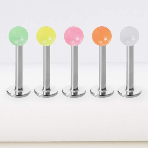 

5pcs Stainless Steel Lip Piercing Jewelry, Multicolor