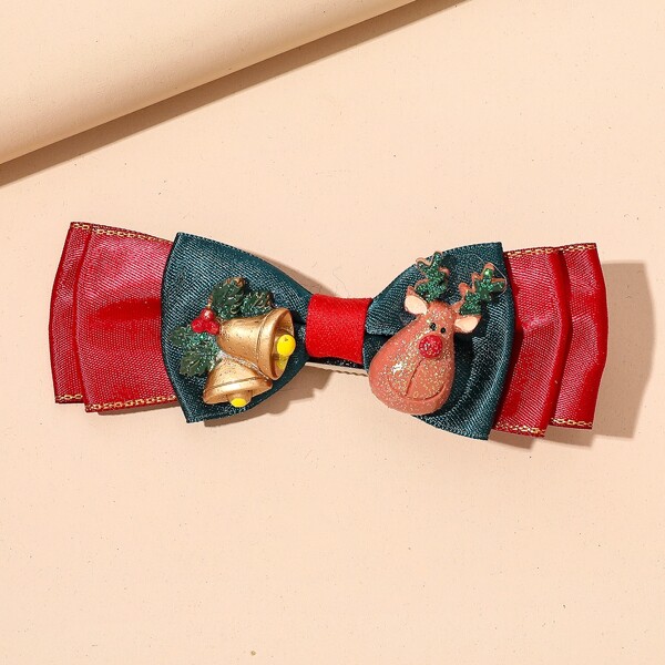 

Christmas Bell & Deer Decor Hair Clip, Multicolor