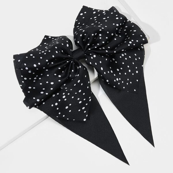 

Dot Bow Hair Clip, Black