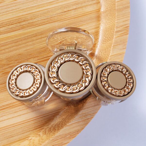 

Chain & Round Decor Hair Claw, Khaki