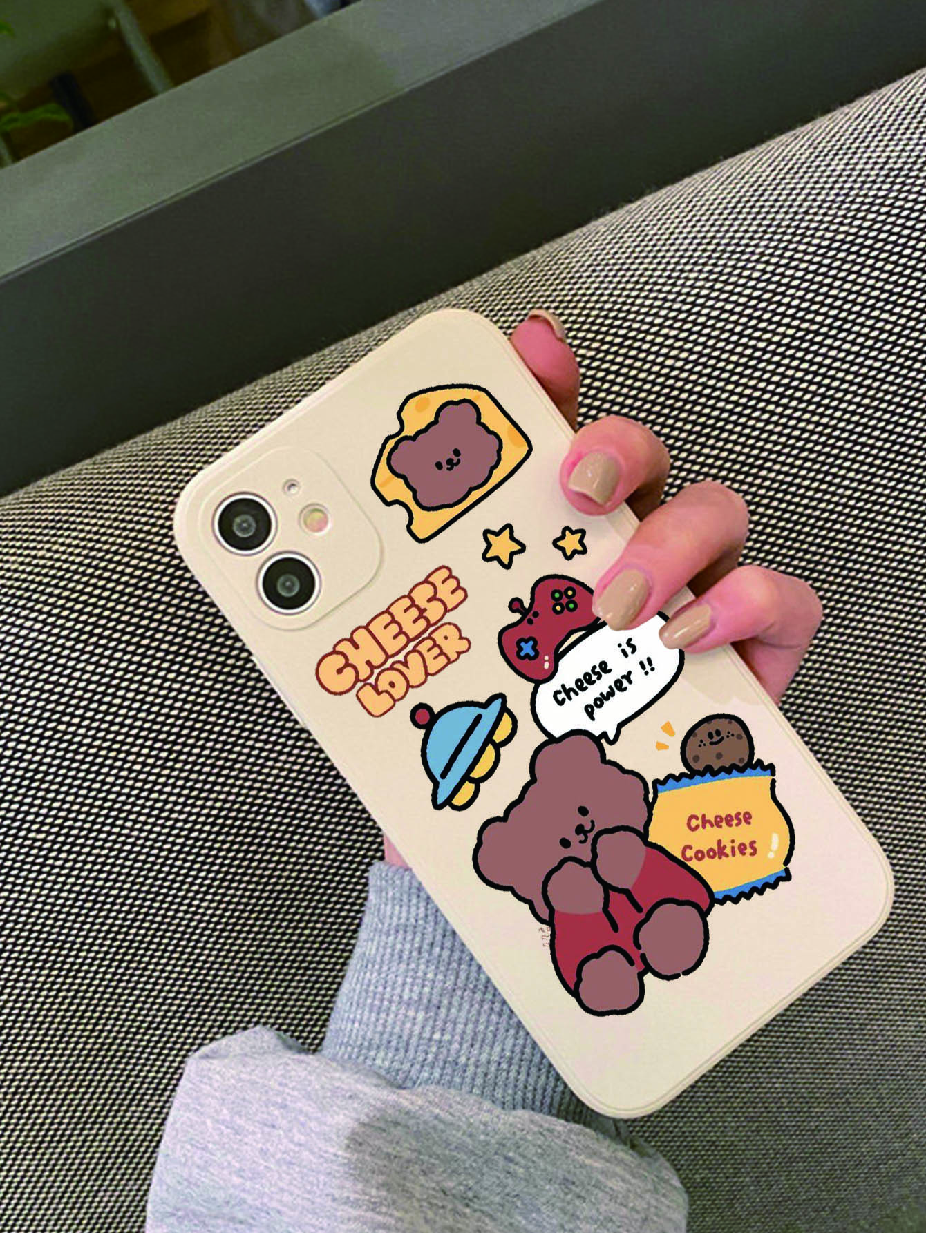 Cartoon Bear Phone Case - Multicolor - View 1