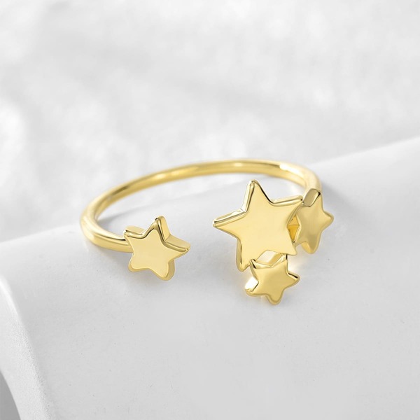 

18K Gold Plated Star Cuff Ring