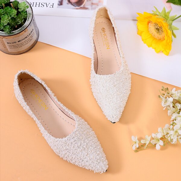 

Minimalist Slip On Flats, White