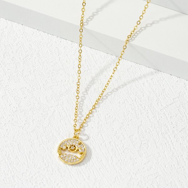 

14K Gold Plated Zircon Charm Necklace