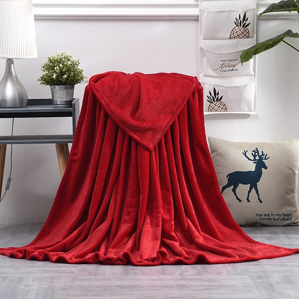 

Plain Flannel Blanket, Red