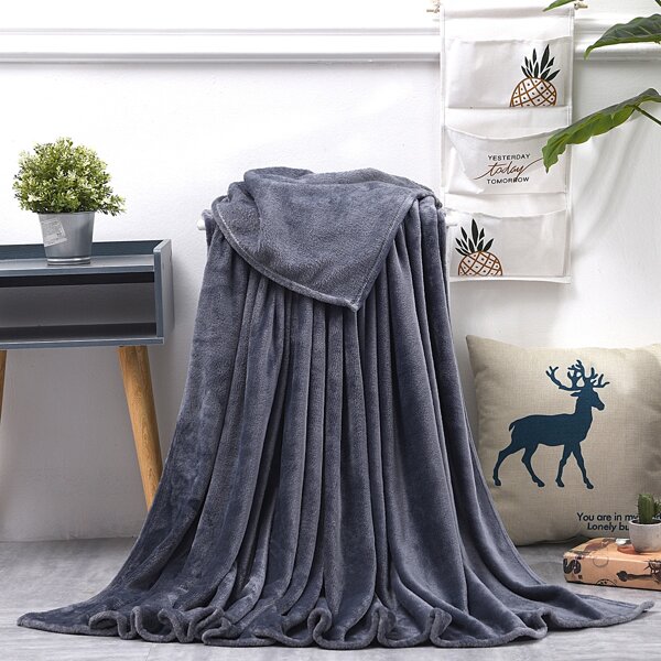 

Plain Flannel Blanket, Dark grey