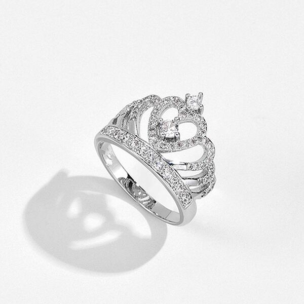 

18K Gold Plated Zircon Ring, Silver