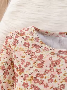 嬰兒碎花木耳邊上衣和緊身打底褲 - 彩色 - 查看 5