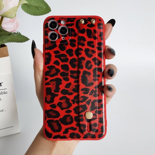 

Leopard Phone Case With Wristband Holder, Multicolor