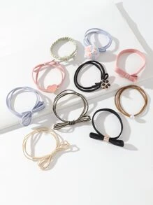 10 cái Hoa & Trang trí trái tim Dây buộc tóc Giải trí - Nhiều màu - Xem 1