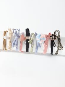 10 cái Hoa & Trang trí trái tim Dây buộc tóc Giải trí - Nhiều màu - Xem 3