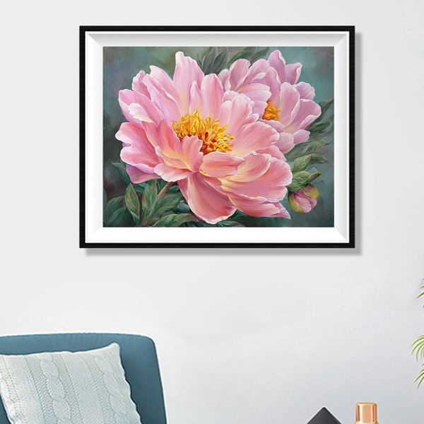 

Floral Print DIY Diamond Unframed Painting, Multicolor