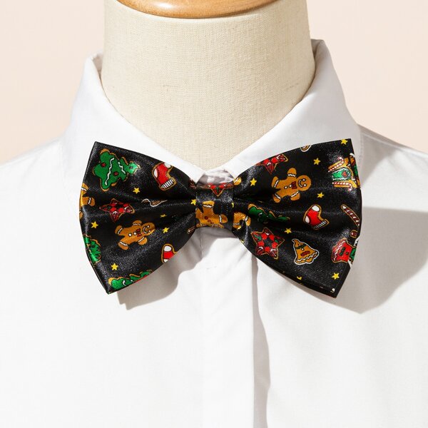 

Christmas Print Bow Tie, Black