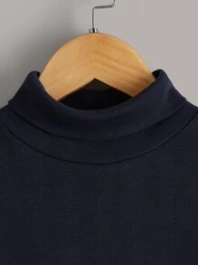 SHEIN Tween Boy 3pcs Solid Turtleneck Tee - Multicolor - View 7