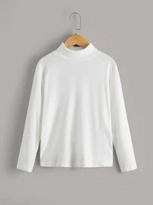 SHEIN Tween Boy 3pcs Solid Turtleneck Tee - Multicolor - View 10