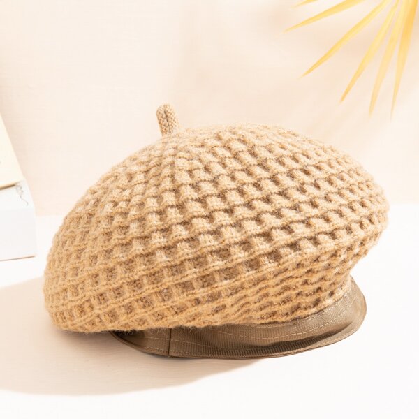 

Solid Wool-Mix Beret, Khaki