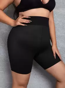 Shorts de fajas de talle alto - Negro - Ver 1