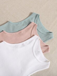 Yoga Basic Áo Tees & Tanks  Thể thao Nữ Gân đan màu trơn - Nhiều màu - Xem 4