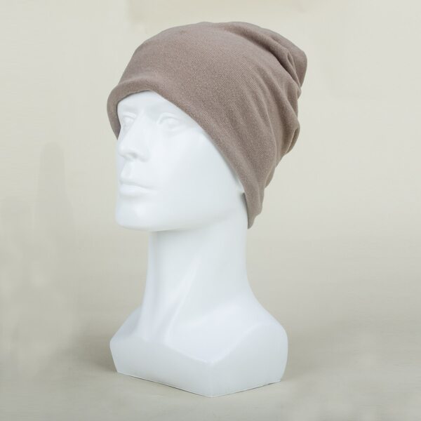 

Men Plain Knit Hat, Mocha brown