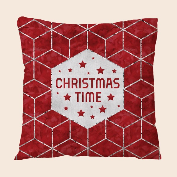

Christmas Geometric Pattern Cushion Cover Without Filler, Multicolor