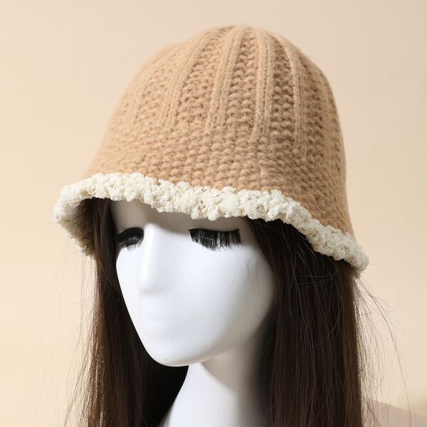 

Contrast Trim Bucket Hat, Khaki