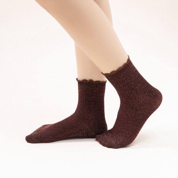 

Solid Crew Socks, Coffee brown