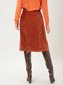 SHEIN 燈芯絨及膝半身裙