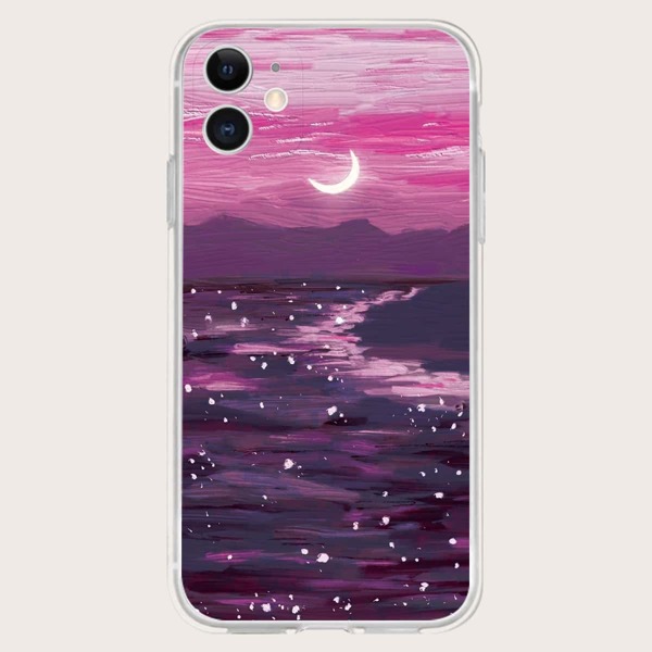 

Moon Pattern Phone Case, Multicolor