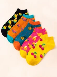 5 đôi tất in hình trái cây - Nhiều màu - Xem 1