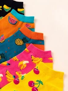 5 đôi tất in hình trái cây - Nhiều màu - Xem 3