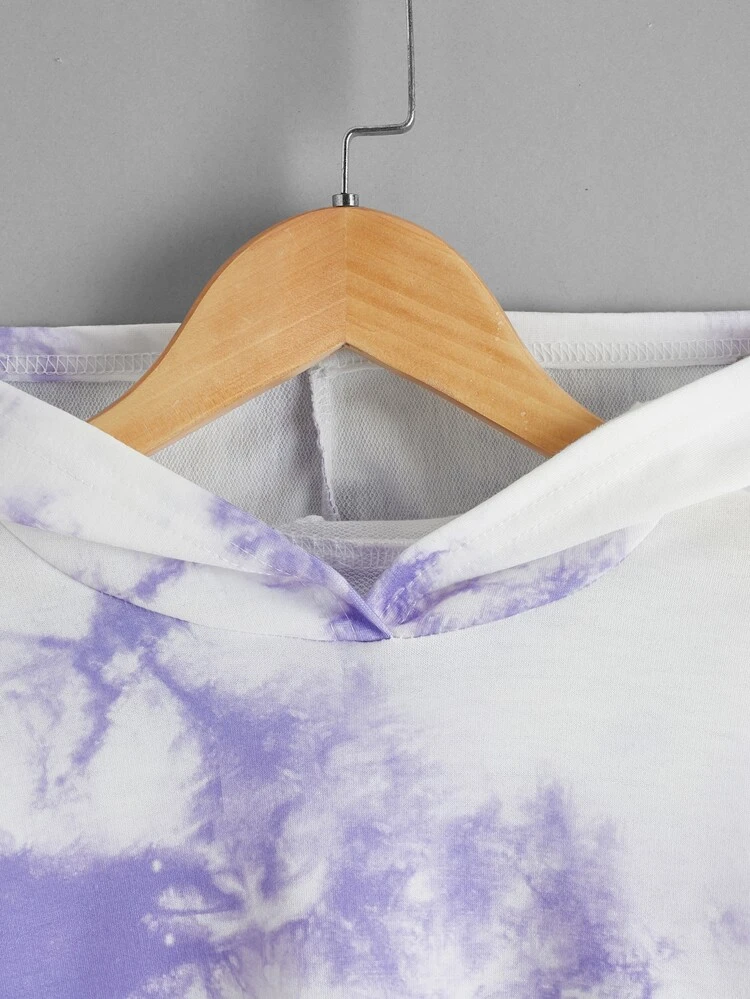 Tween Girl Casual Long Sleeve Hooded Tie-Dye Sports Sweatshirt,In Fall/Winter