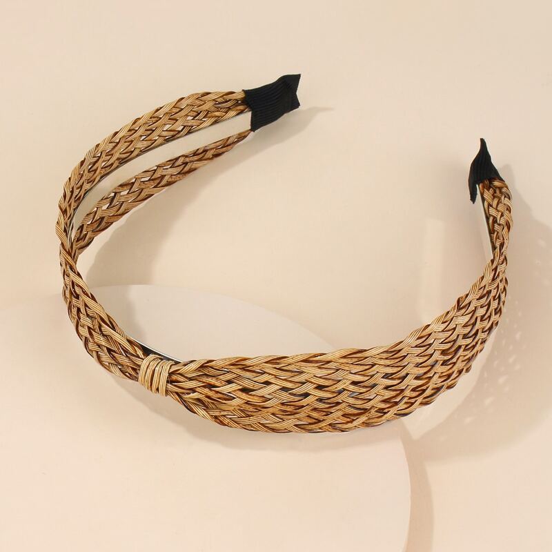 

Solid Braided Headband, Brown