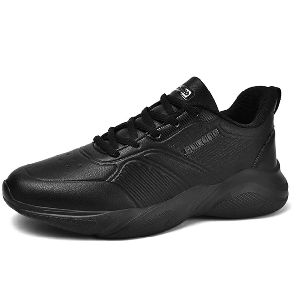 

Men Stitch Detail Lace-up Front Sneakers, Black