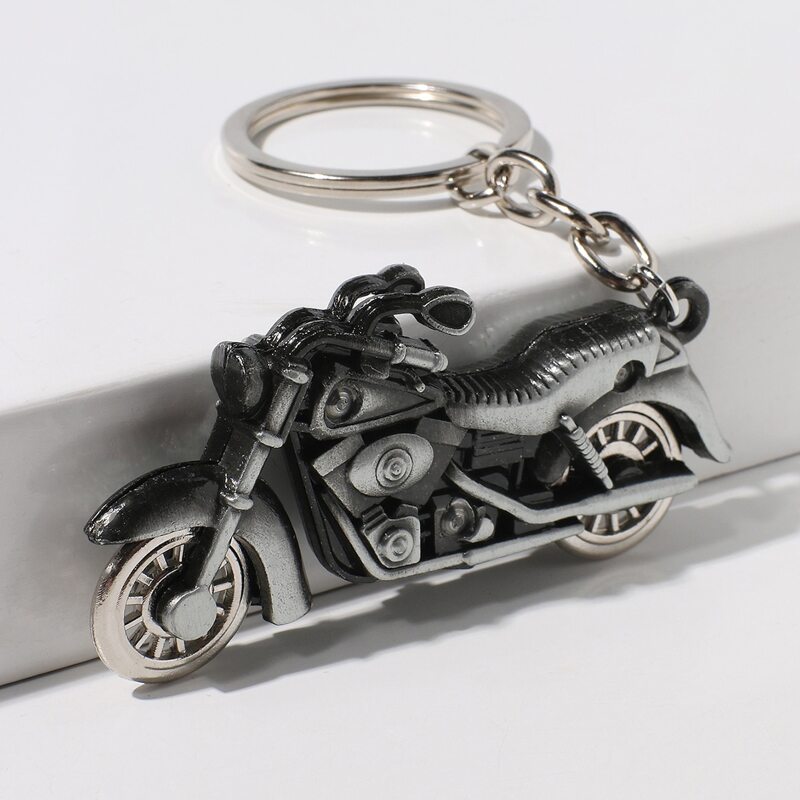 

Motorcycle Charm Keychain, Grey