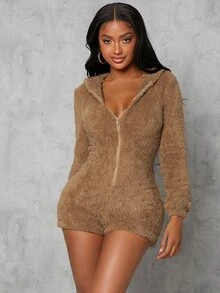 SHEIN SXY رومبير زغبي مقنع بتصميم اذن 3D